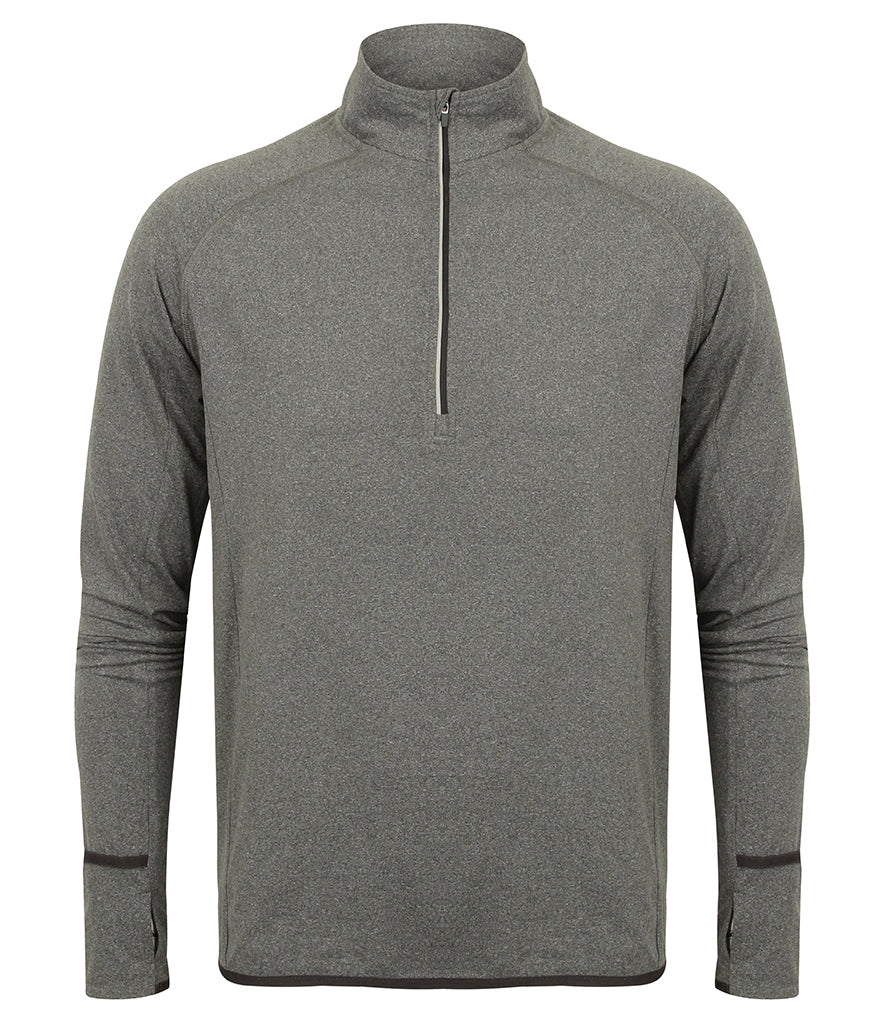 Tombo Long Sleeve Zip Neck Performance Top