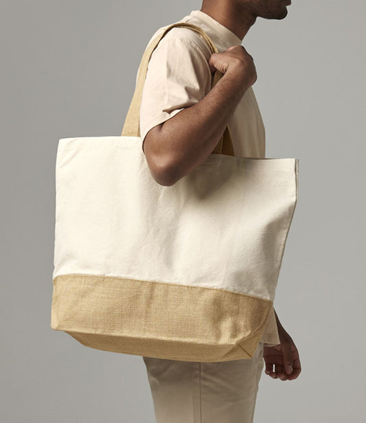 Westford Mill Jute Base Canvas Tote XL Bag