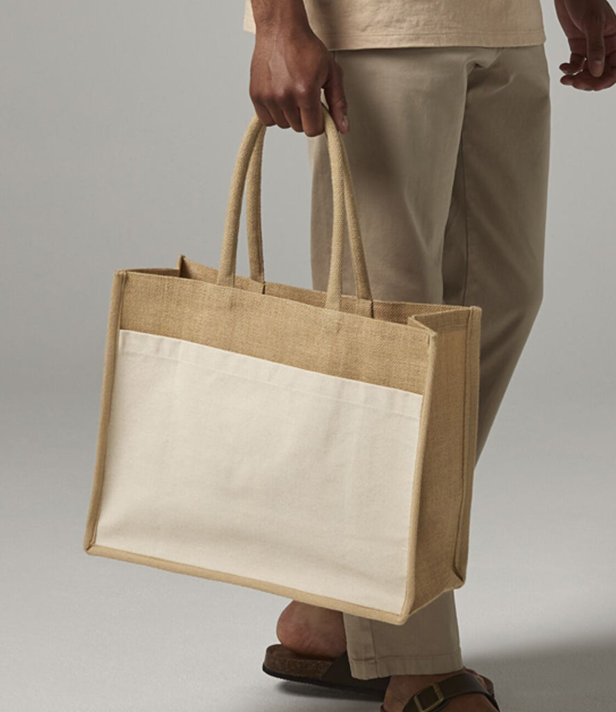 Westford Mill Cotton Pocket Natural Starched Jute Shopper