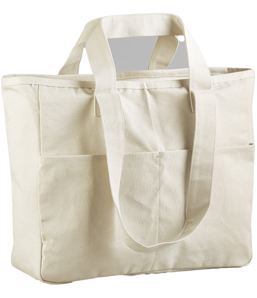 Westford Mill Double Handle Cargo Pocket Tote Bag