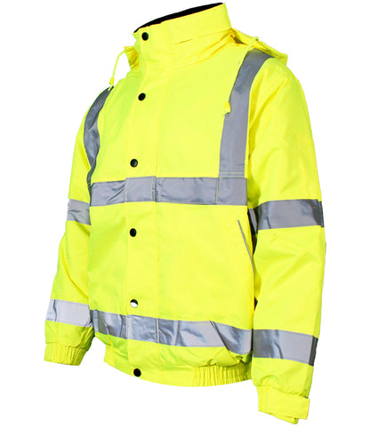 Warrior Hi-Vis Fleece Lined Bomber Jacket