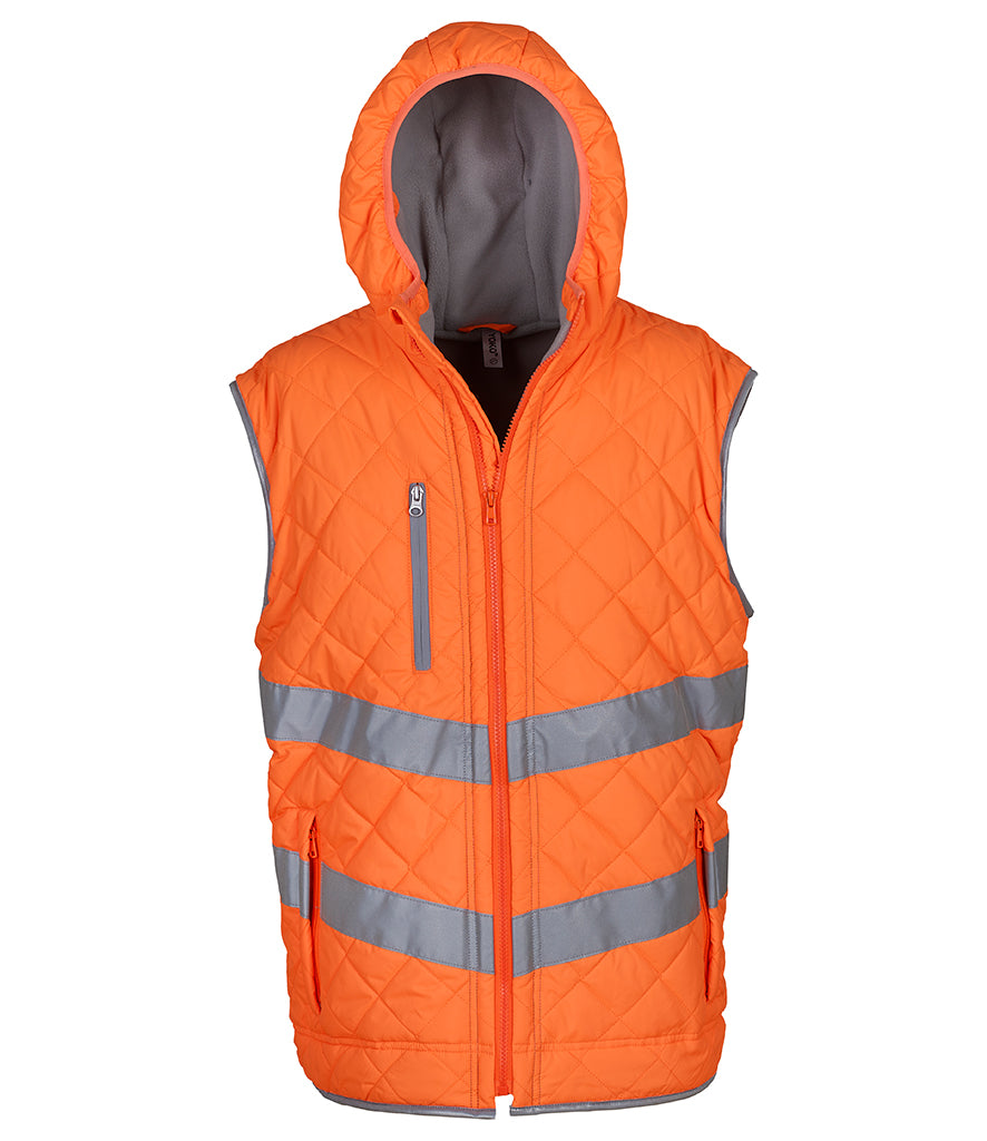 Yoko Hi-Vis Kensington Hooded Gilet